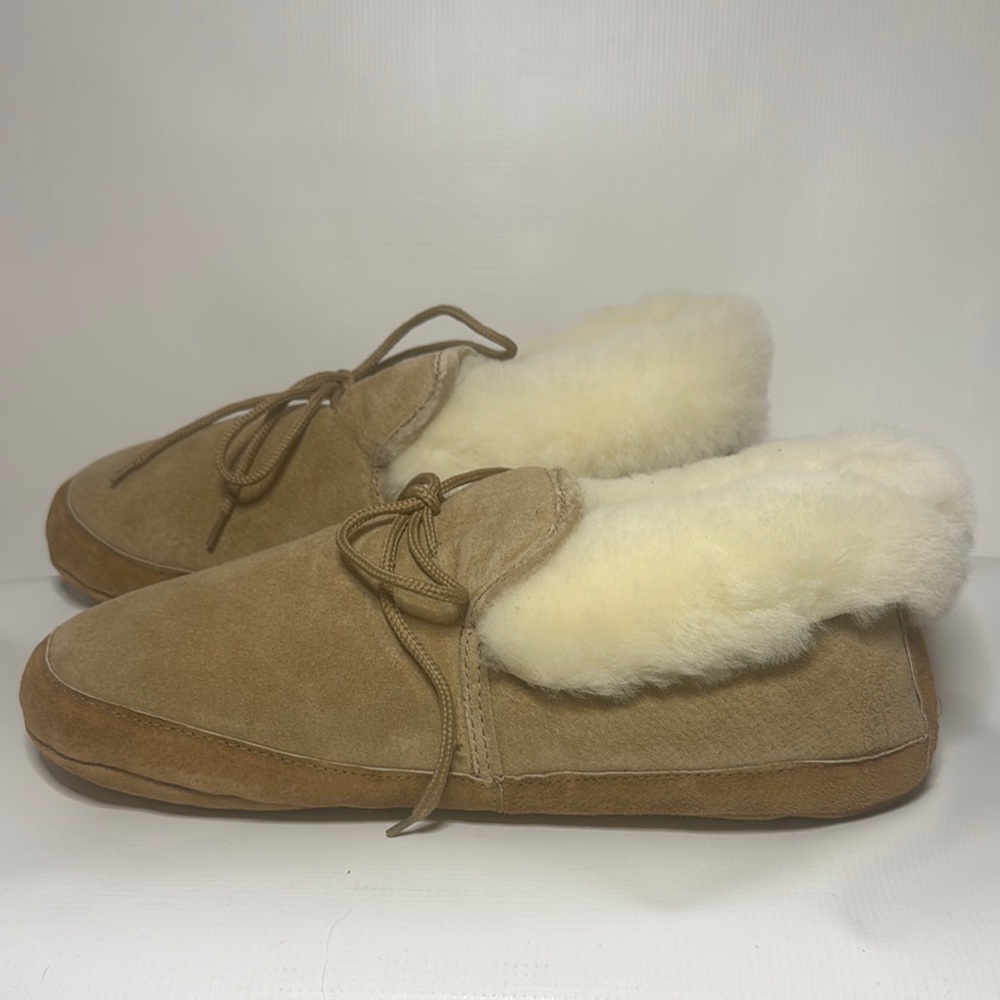 Cozy Men’s Shearling Lined Suede Slippers size XL 12-13